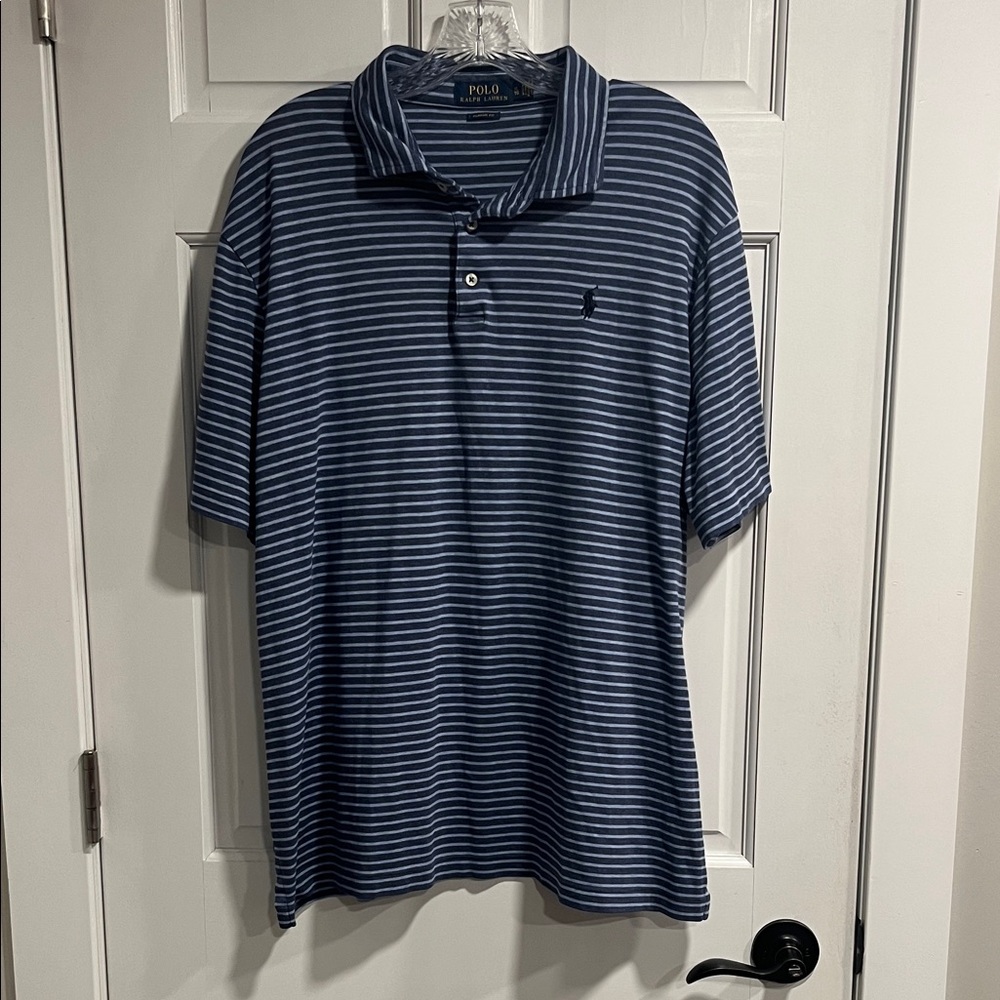 Polo Ralph Lauren Blue Striped Polo Size XL